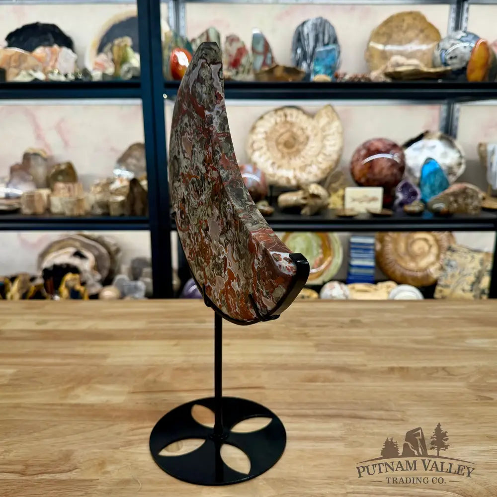 Money Agate Moon on Stand 15’’ - Sphere