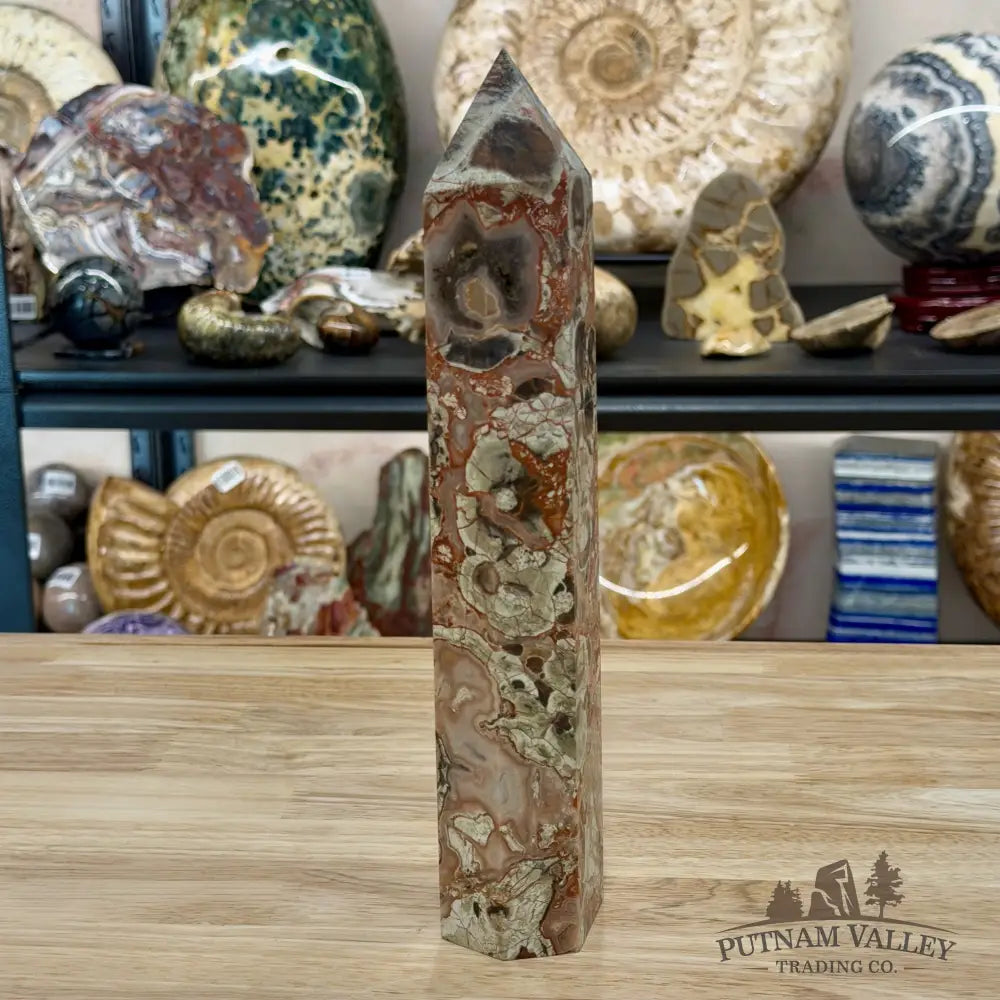 Money Agate Tower 10.5’’ | Brecciated Jasper - Sphere