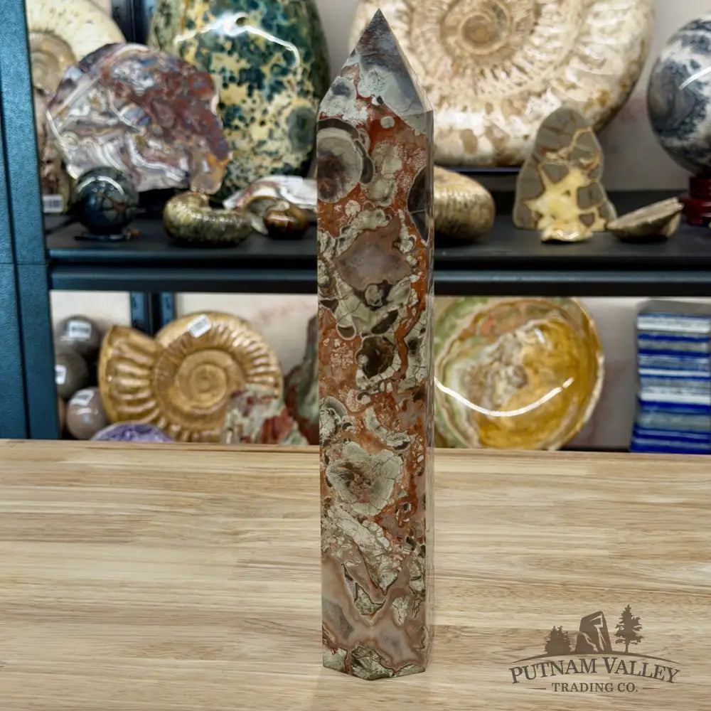 Money Agate Tower 10.5’’ | Brecciated Jasper - Sphere