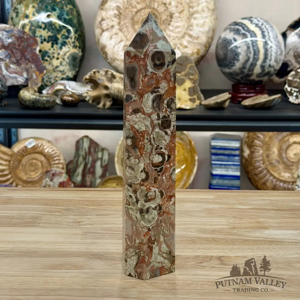 Money Agate Tower 10.5’’ | Brecciated Jasper - Sphere