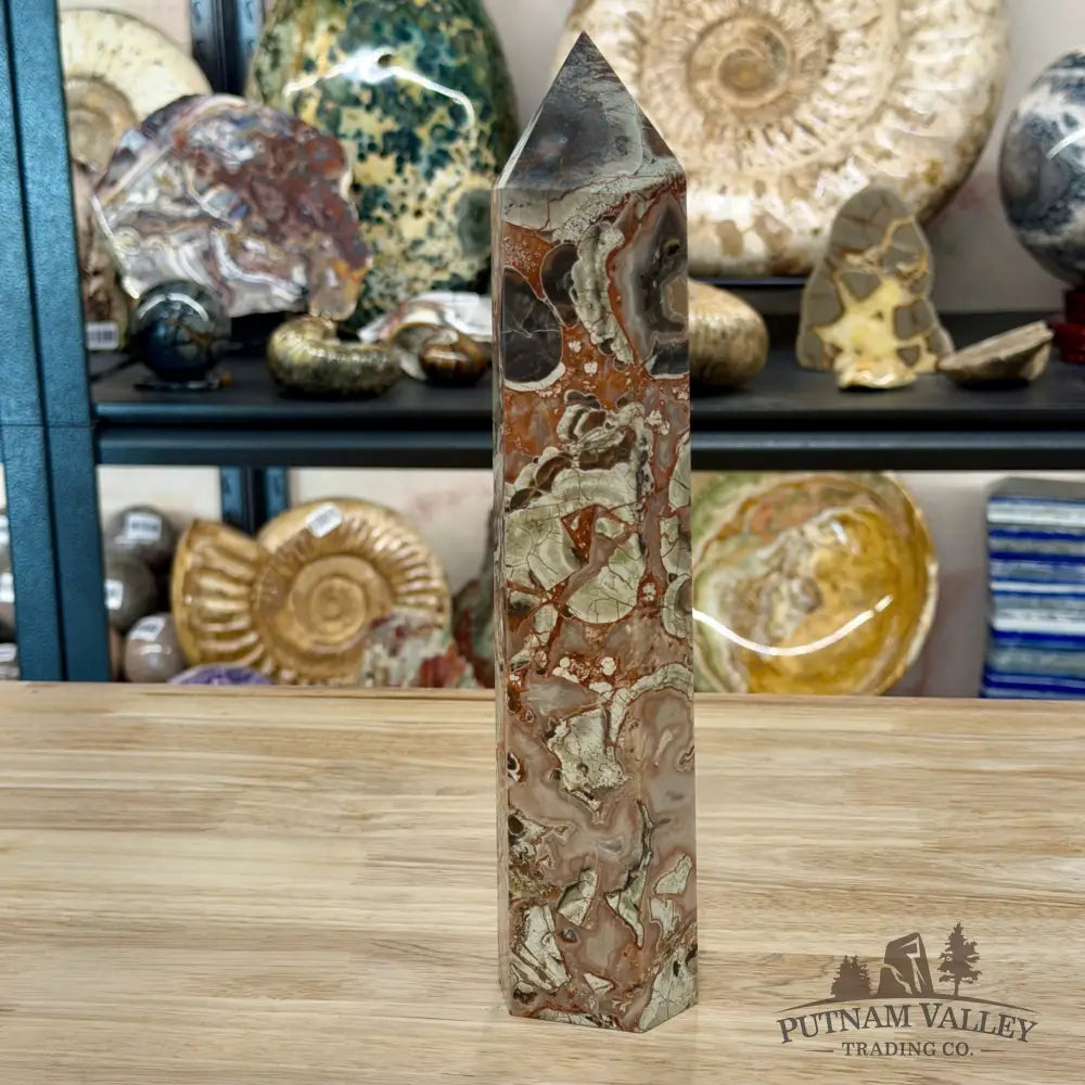Money Agate Tower 10.5’’ | Brecciated Jasper - Sphere