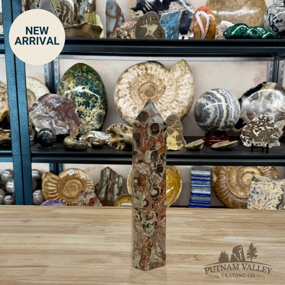 Money Agate Tower 10.5’’ | Brecciated Jasper - Sphere