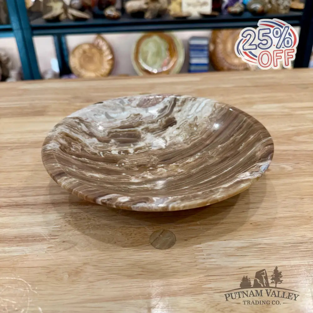 Moroccan Amber Aragonite Bowl 8’’ - Bowl