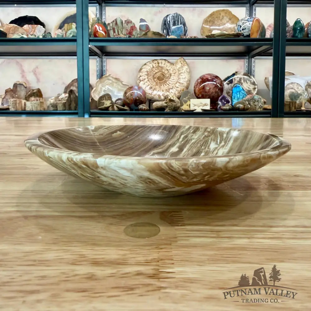 Moroccan Amber Aragonite Bowl 8’’ - Bowl