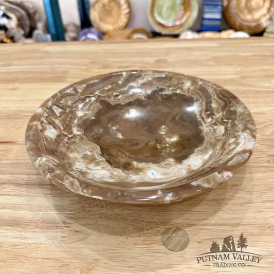 Moroccan Amber Aragonite Bowl 8’’ - Bowl