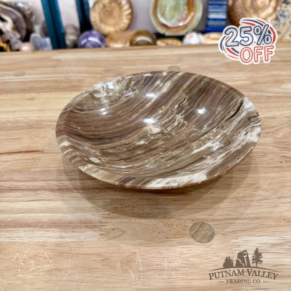 Moroccan Amber Aragonite Bowl 8’’ - Bowl