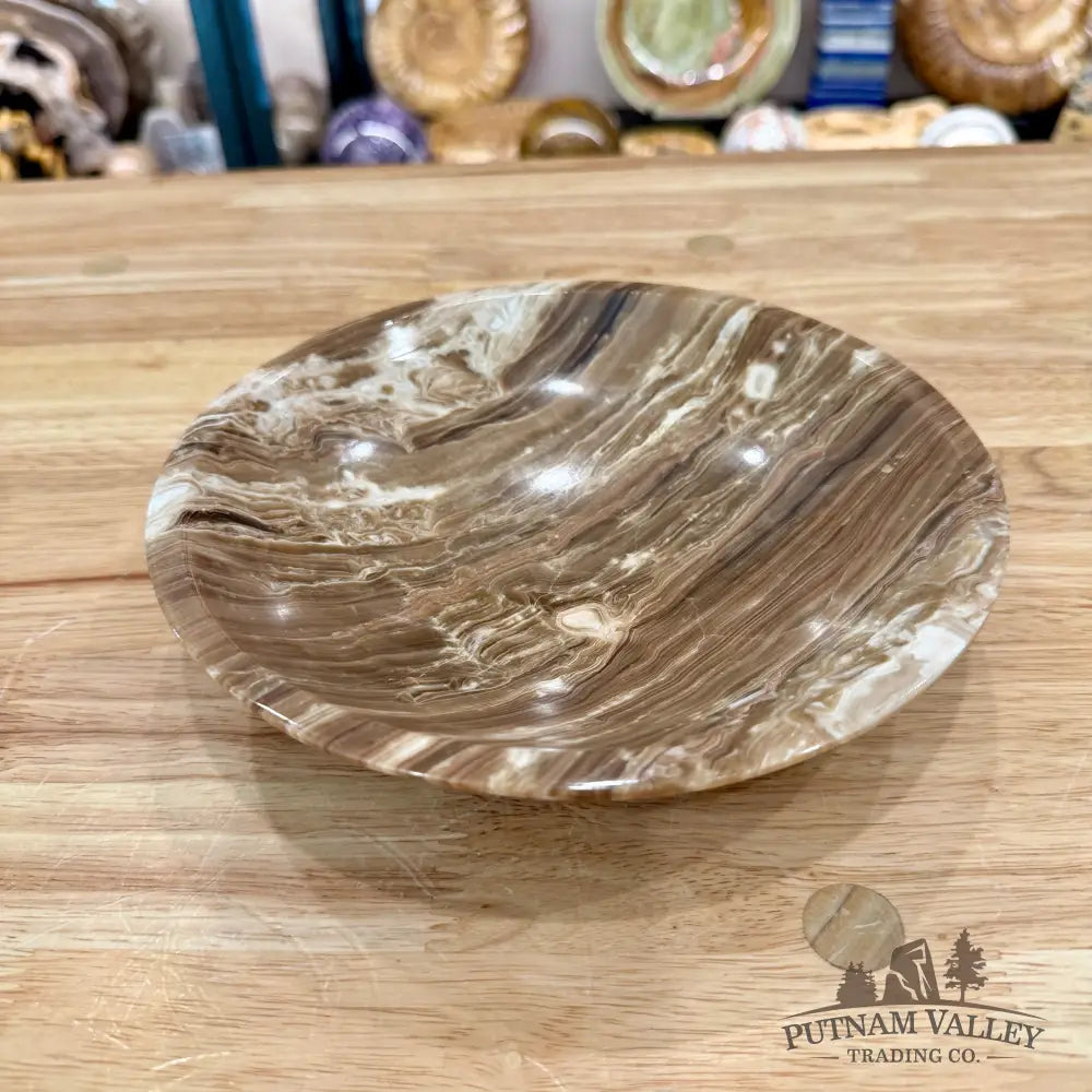 Moroccan Amber Aragonite Bowl 8’’ - Bowl