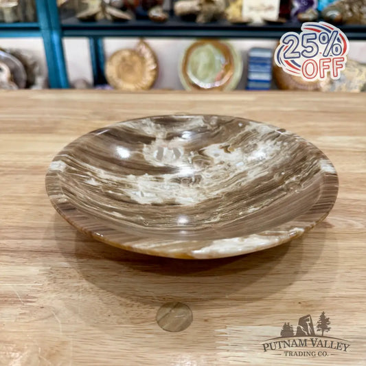 Moroccan Amber Aragonite Bowl 8’’ - Bowl
