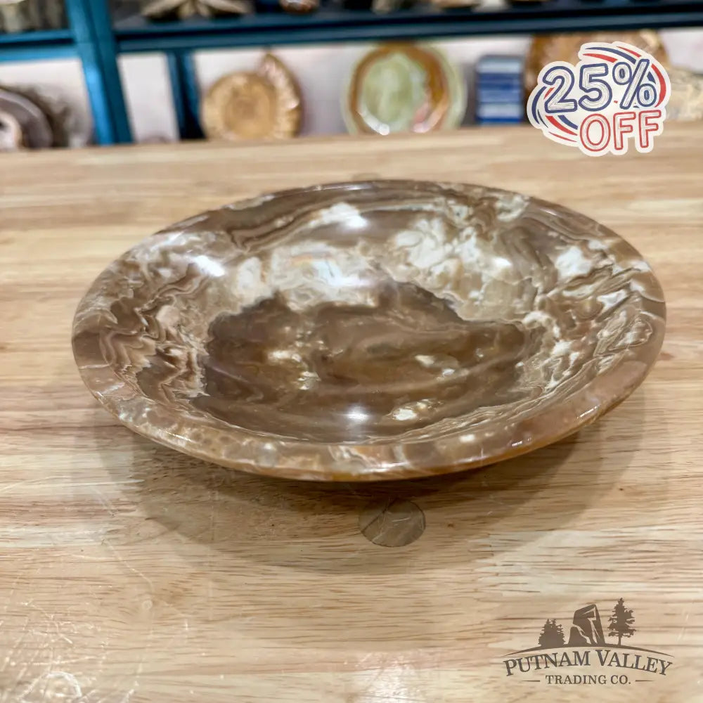 Moroccan Amber Aragonite Bowl 8’’ - Bowl