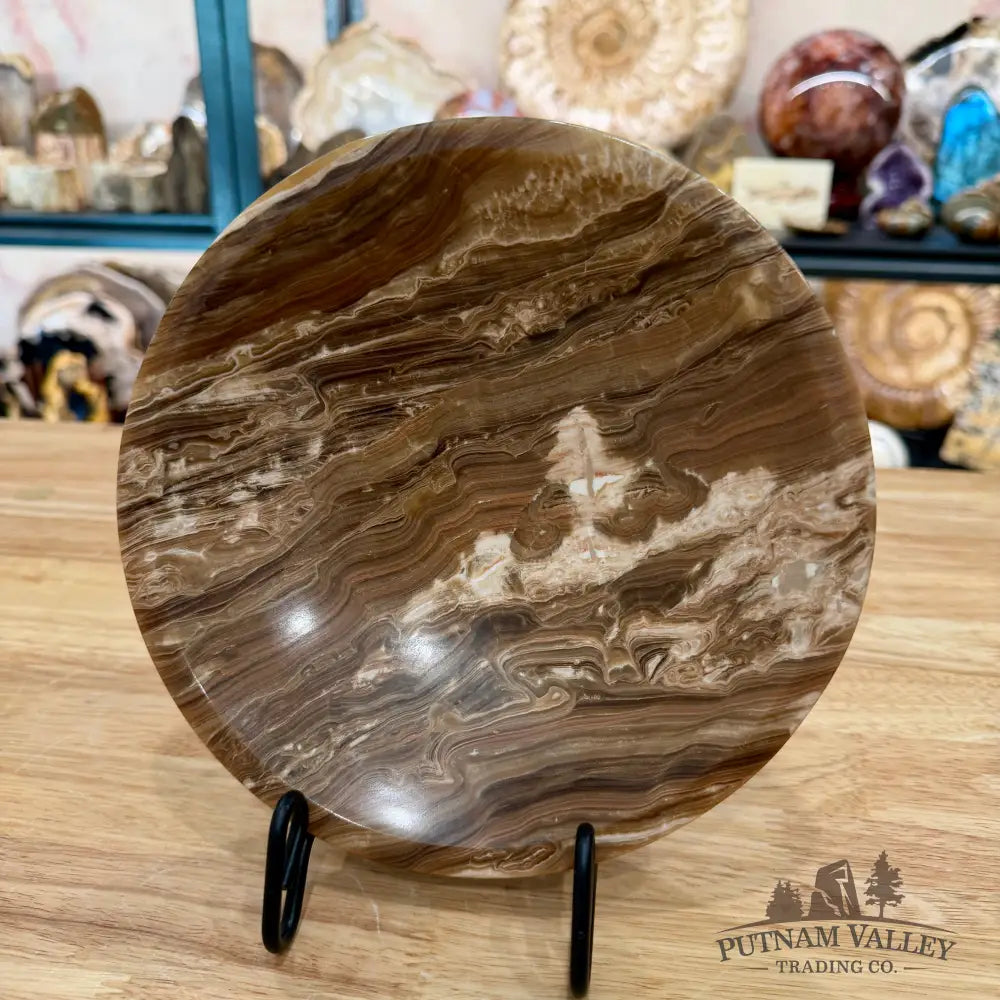 Moroccan Amber Aragonite Bowl 8’’ - Bowl