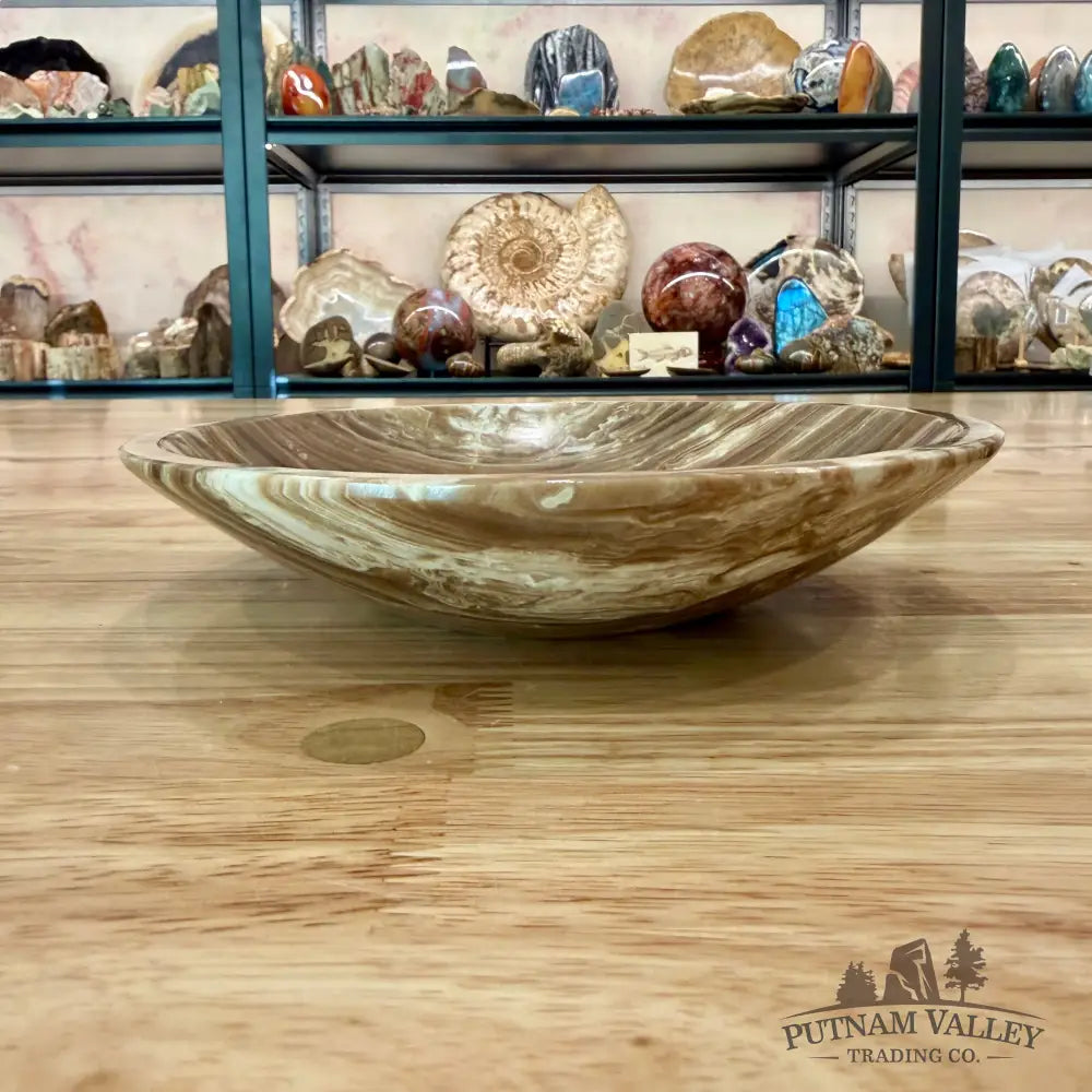 Moroccan Amber Aragonite Bowl 8’’ - Bowl