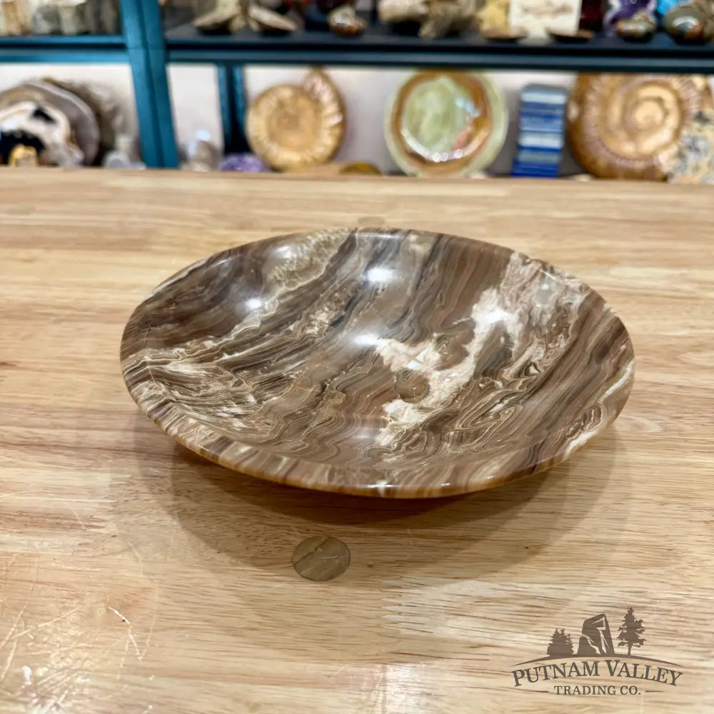 Moroccan Amber Aragonite Bowl 8’’ - Bowl