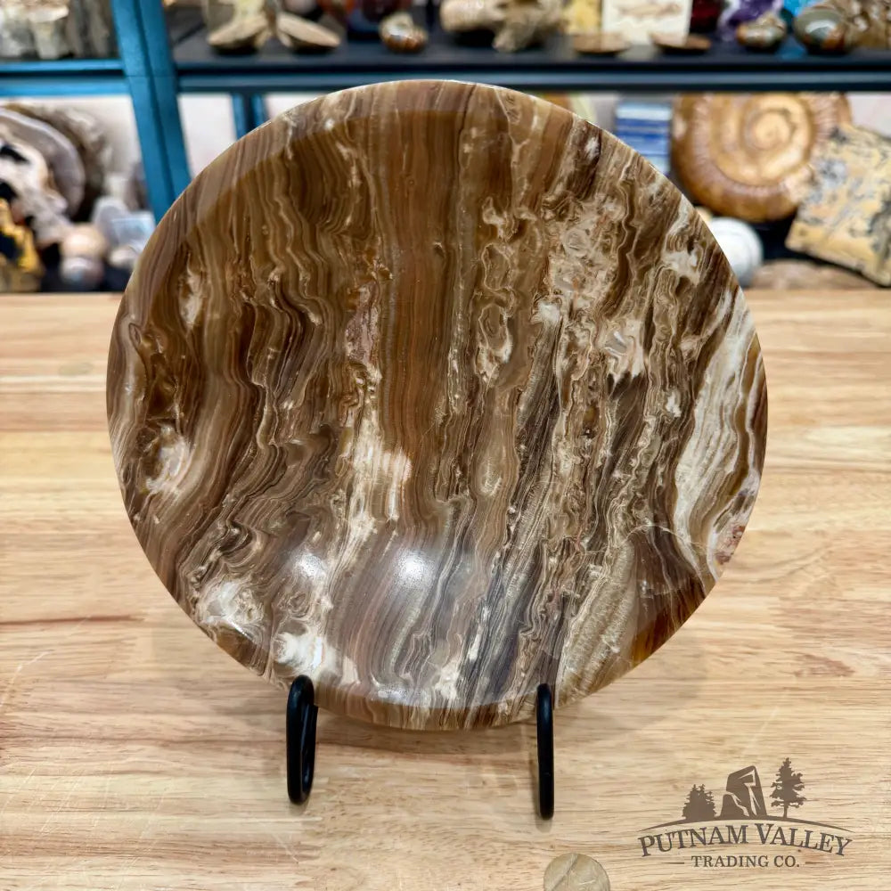 Moroccan Amber Aragonite Bowl 8’’ - Bowl