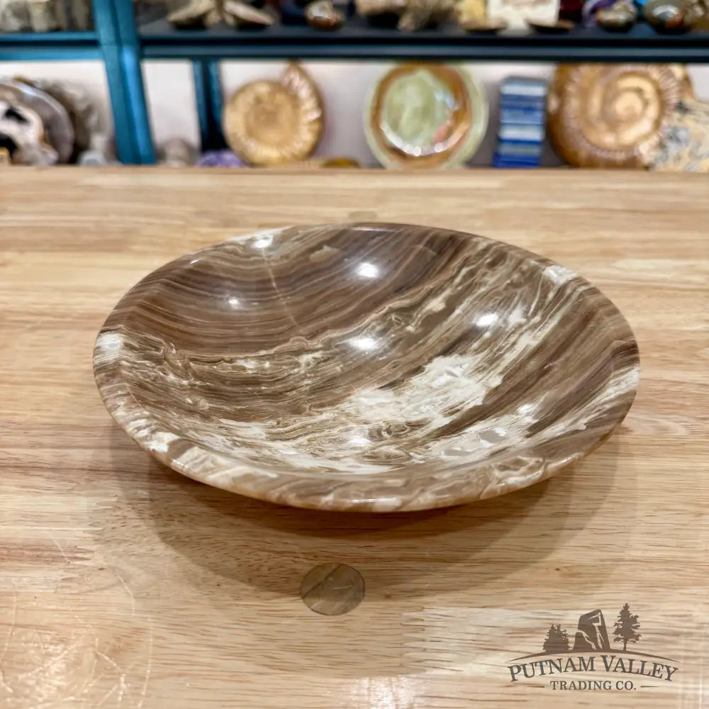 Moroccan Amber Aragonite Bowl 8’’ - Bowl