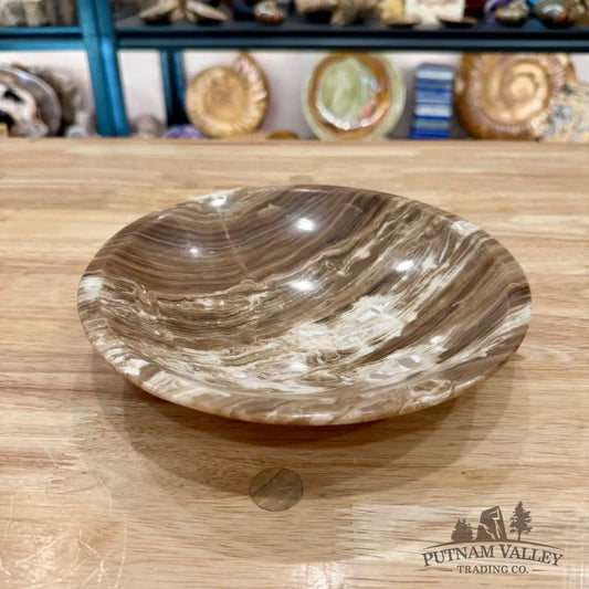 Moroccan Amber Aragonite Bowl 8’’ - Bowl
