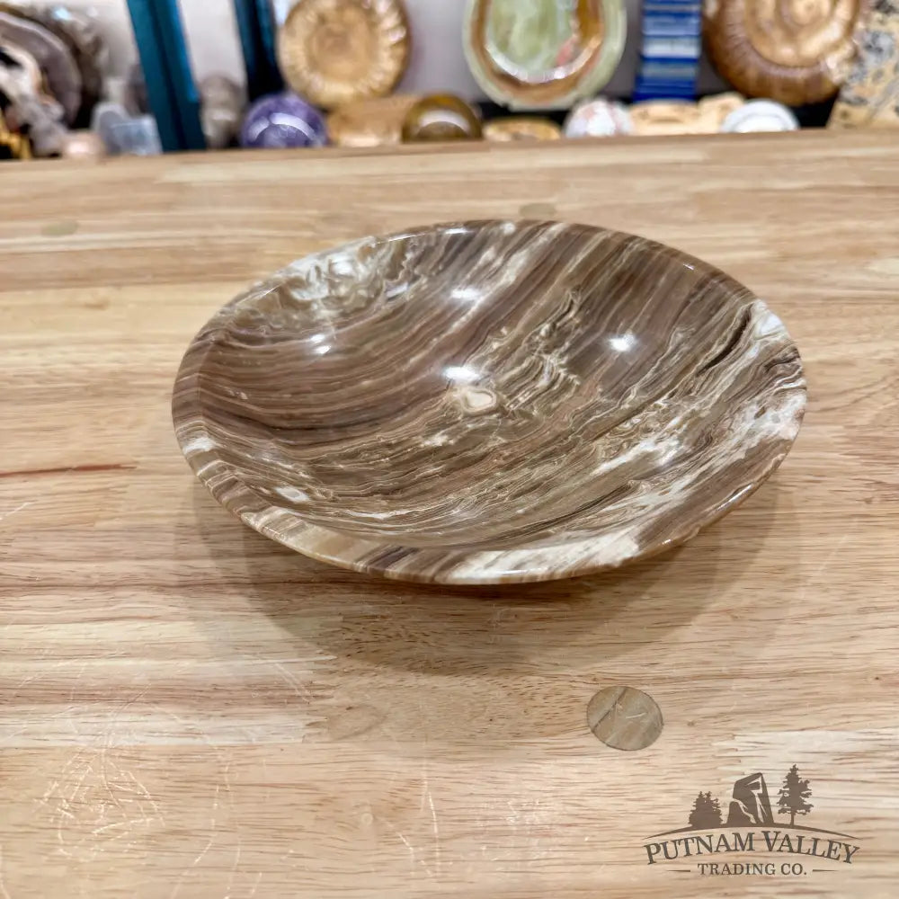 Moroccan Amber Aragonite Bowl 8’’ - Bowl