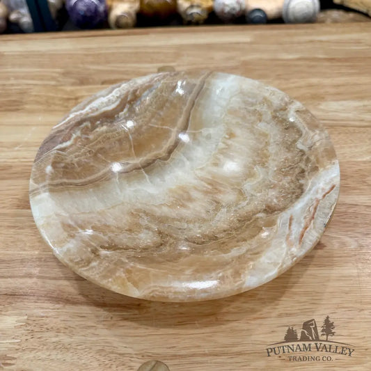 Moroccan Cream Aragonite Bowl 8’’ - Bowl