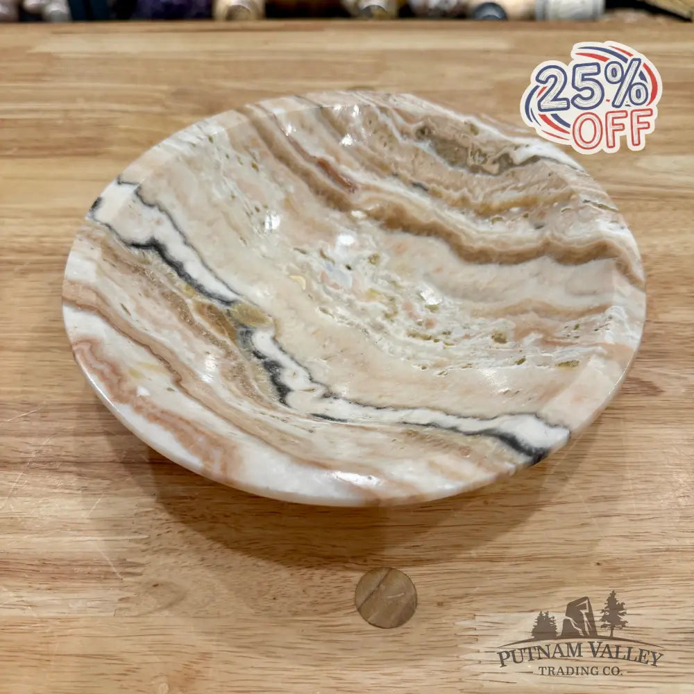 Moroccan Cream Aragonite Bowl 8’’ - Bowl