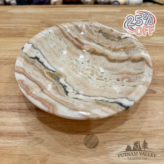 Moroccan Cream Aragonite Bowl 8’’ - Bowl