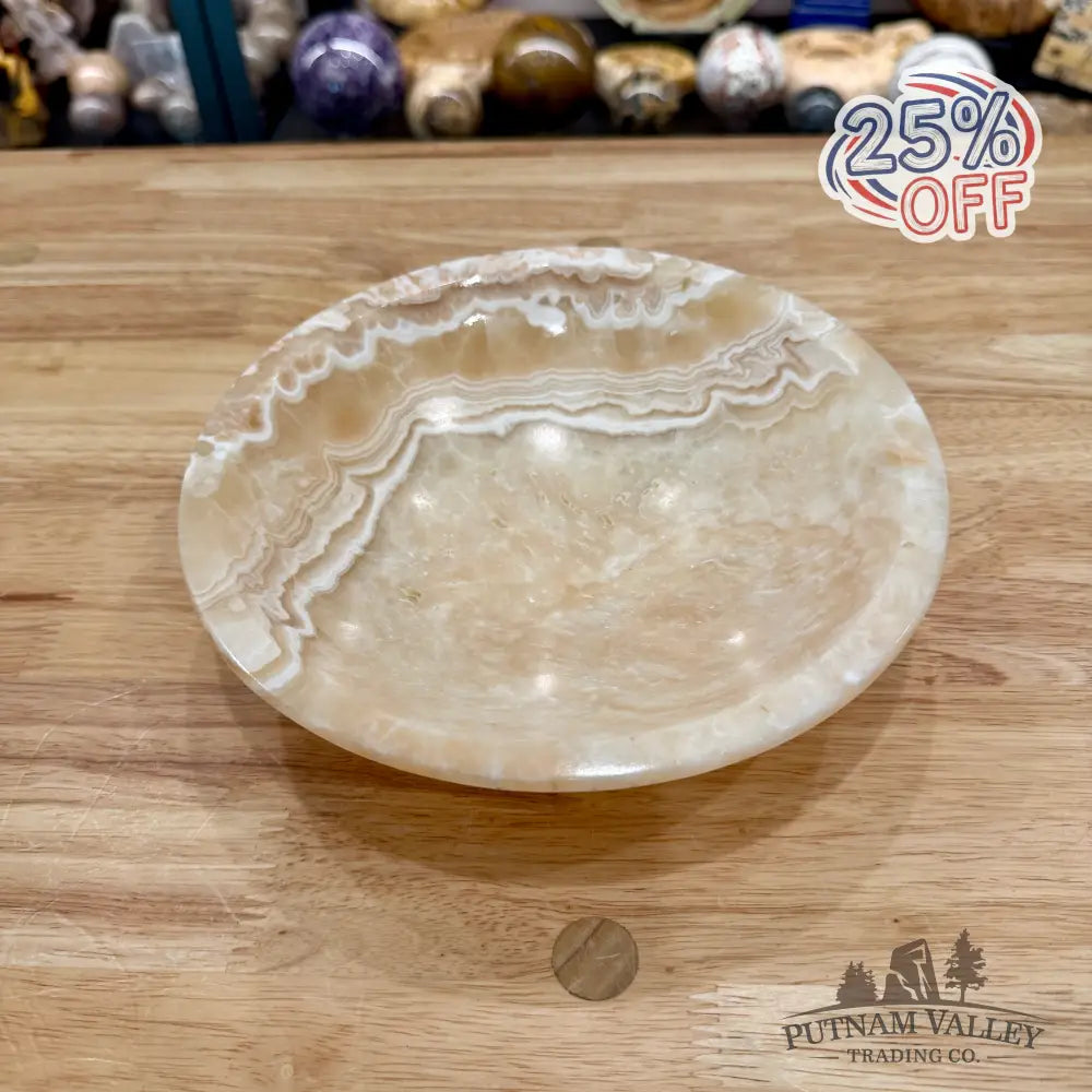 Moroccan Cream Aragonite Bowl 8’’ - Bowl