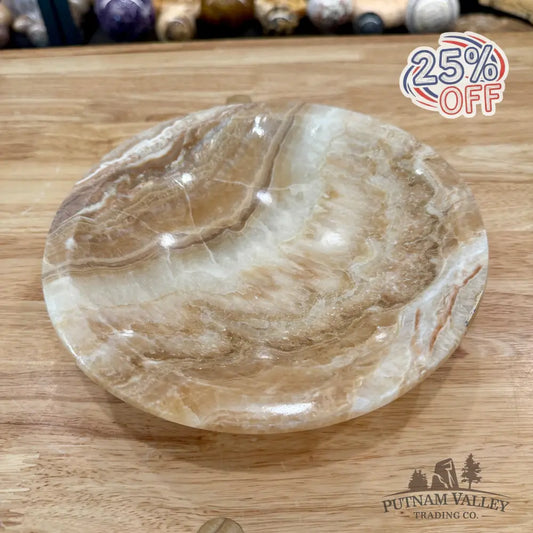 Moroccan Cream Aragonite Bowl 8’’ - Bowl