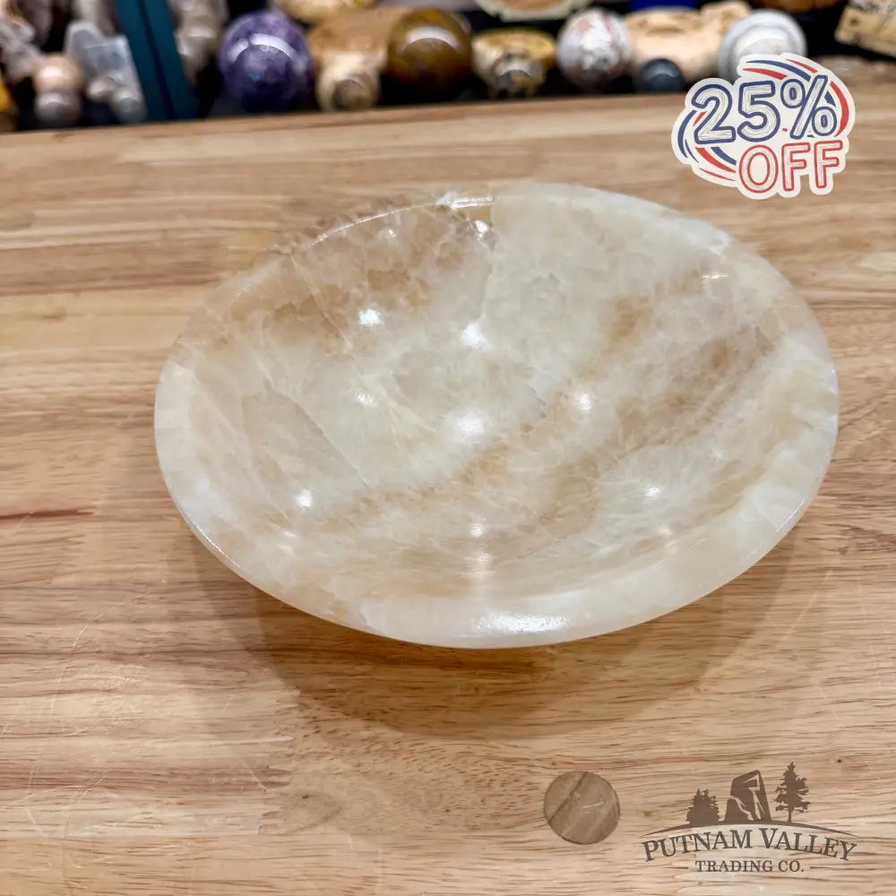 Moroccan Cream Aragonite Bowl 8’’ - Bowl