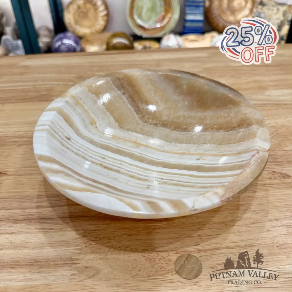 Moroccan Cream Aragonite Bowl 8’’ - Bowl