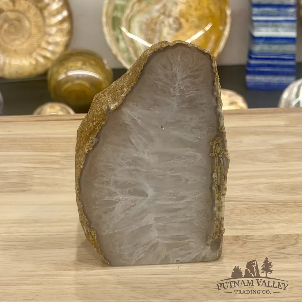 Natural Edge Polished Agate Lamp - Lamp