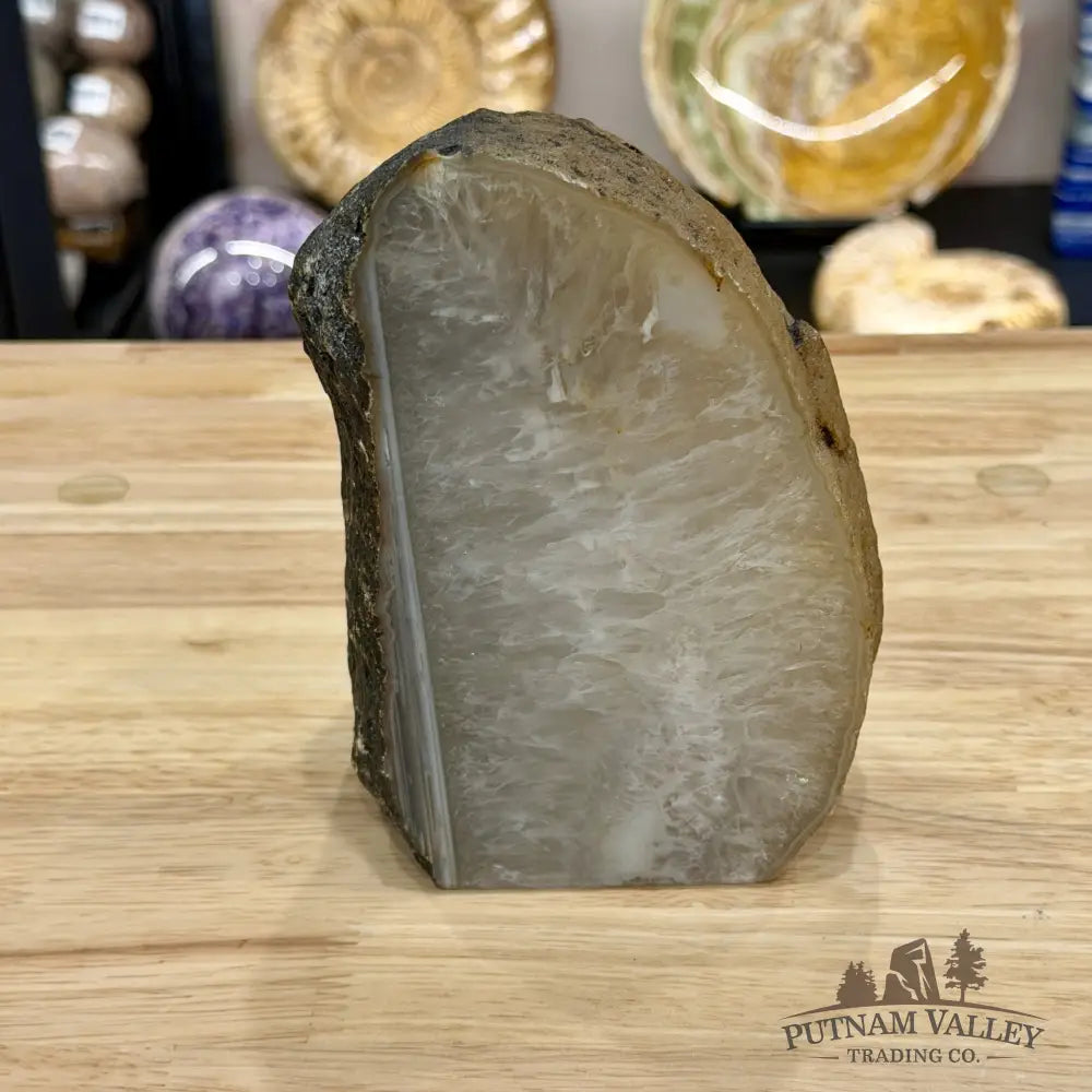 Natural Edge Polished Agate Lamp - Lamp