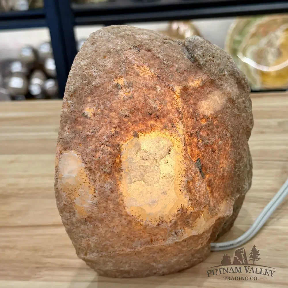 Natural Edge Polished Agate Lamp 5.9lb - Lamp