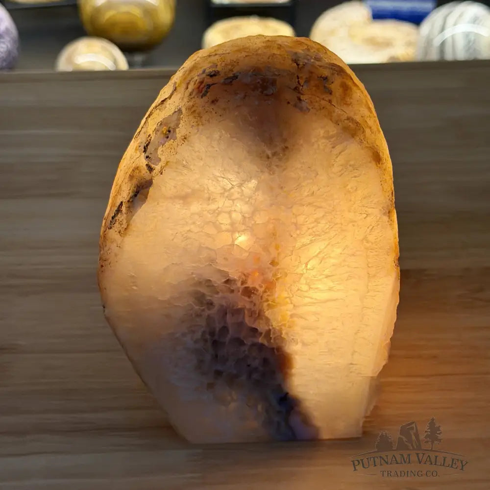 Natural Edge Polished Agate Lamp 6.18lb - Lamp