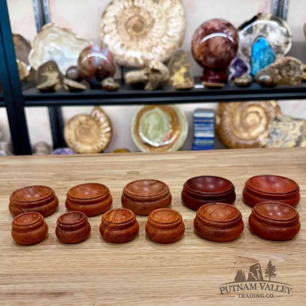 Natural Wood Sphere Stand, Flat Base - 1.1’’ - Stands & Accessories