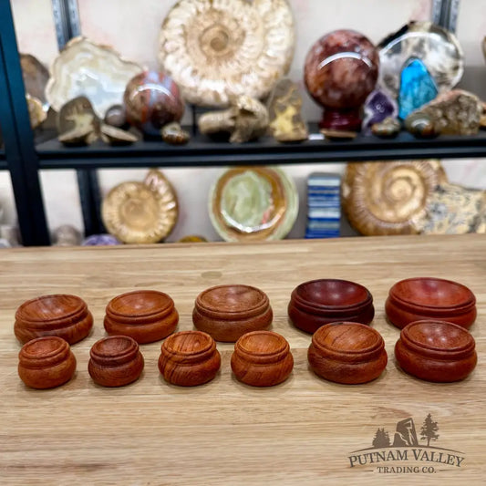 Natural Wood Sphere Stand, Flat Base - 1.1’’ - Stands & Accessories