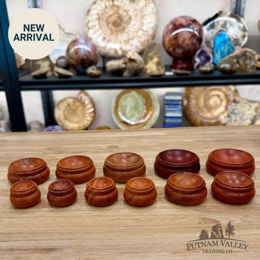 Natural Wood Sphere Stand, Flat Base - 1.1’’ - Stands & Accessories