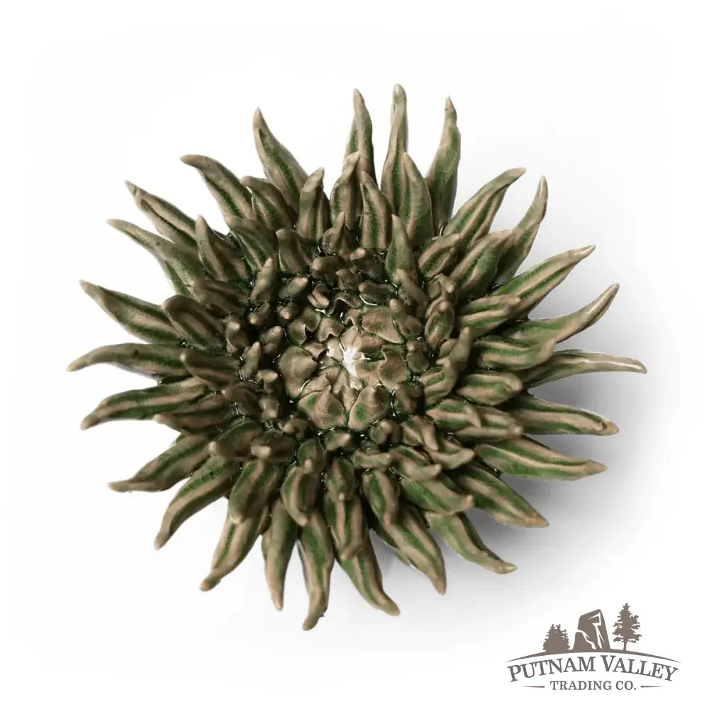 Ceramic Flower Wall Art Mum Olive 5 Accent