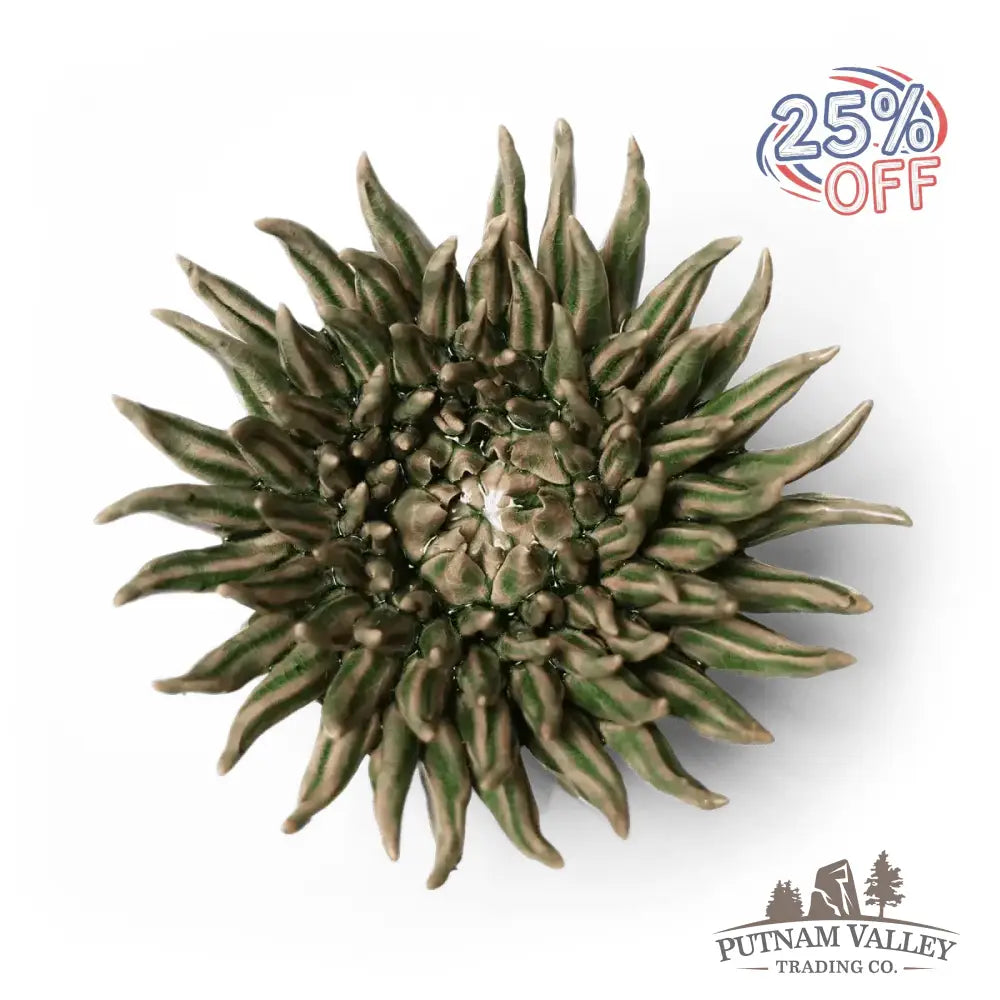 Ceramic Flower Wall Art Mum Olive 5 Accent