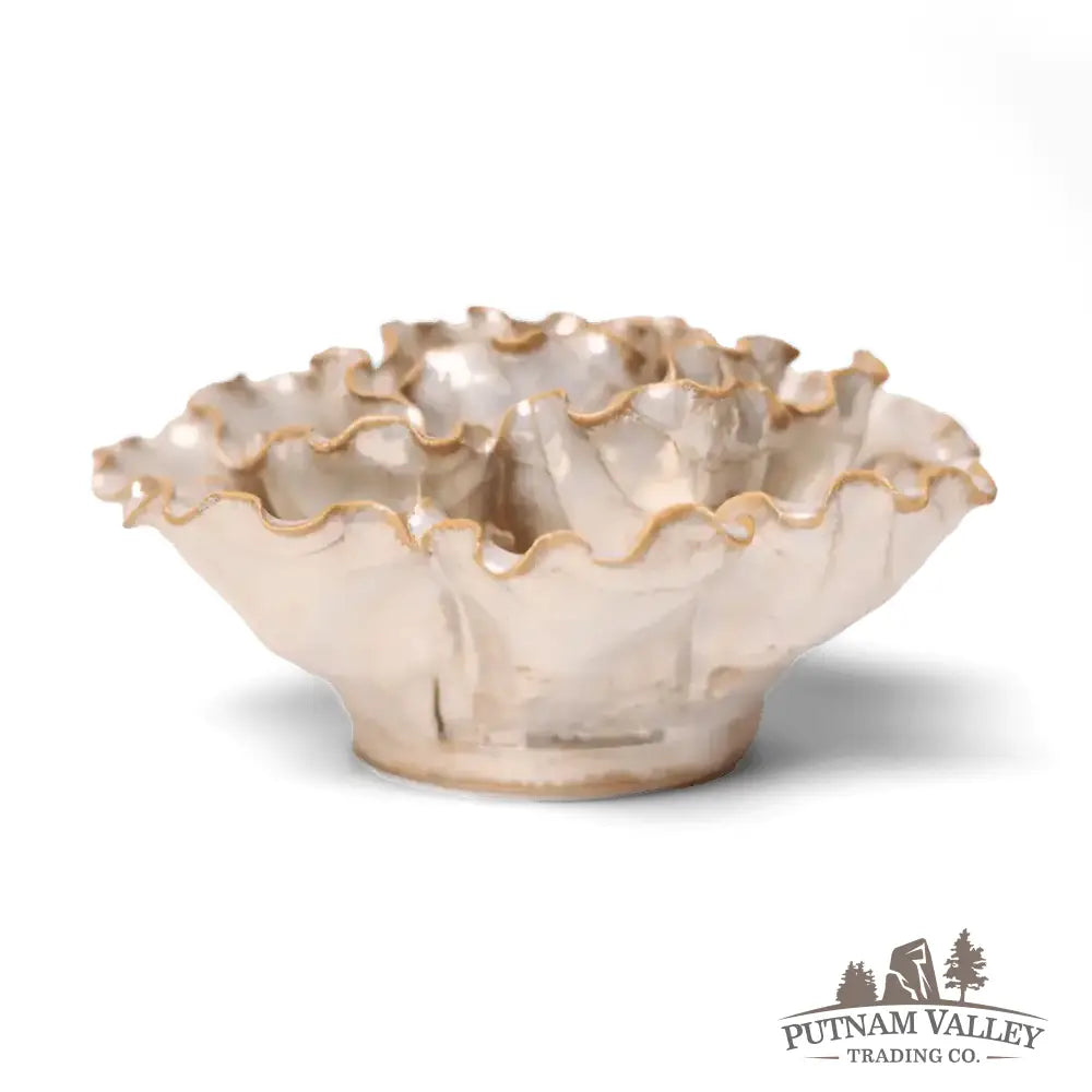 Ceramic Flower Wall Art Lettuce Pearl 6 Accent