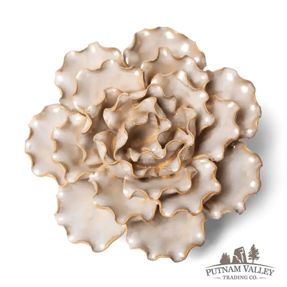 Ceramic Flower Wall Art Lettuce Pearl 6 Accent