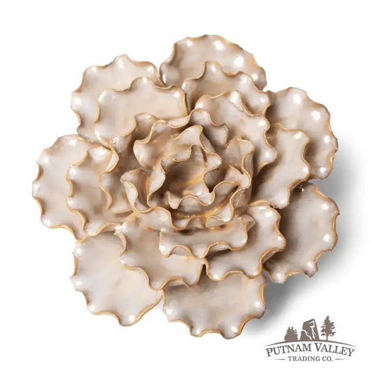 Ceramic Flower Wall Art Lettuce Pearl 6 Accent