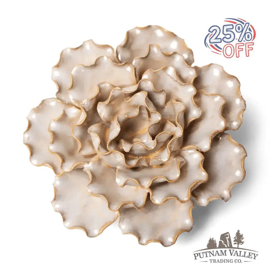 Ceramic Flower Wall Art Lettuce Pearl 6 Accent