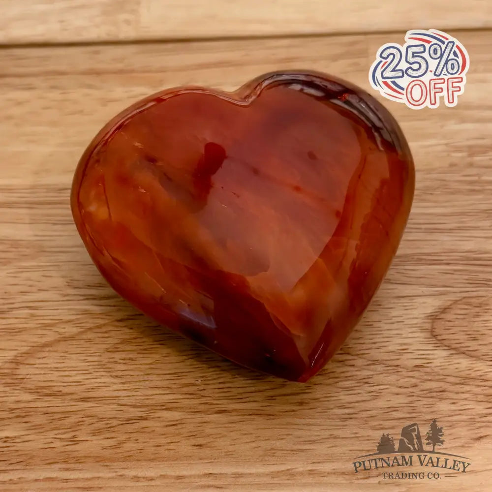Polished Carnelian Heart 3.34’’ Heart