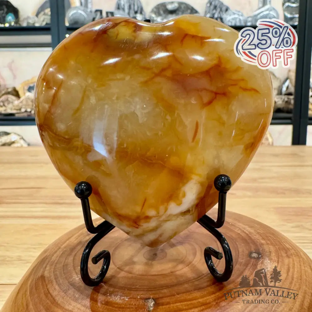 Polished Carnelian Heart 3.8’’ Heart