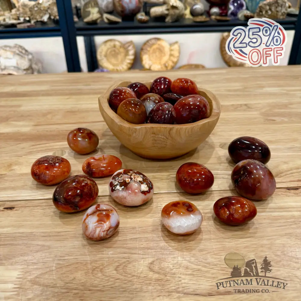 Polished Carnelian Stones (1 lb) Tumbled Stone