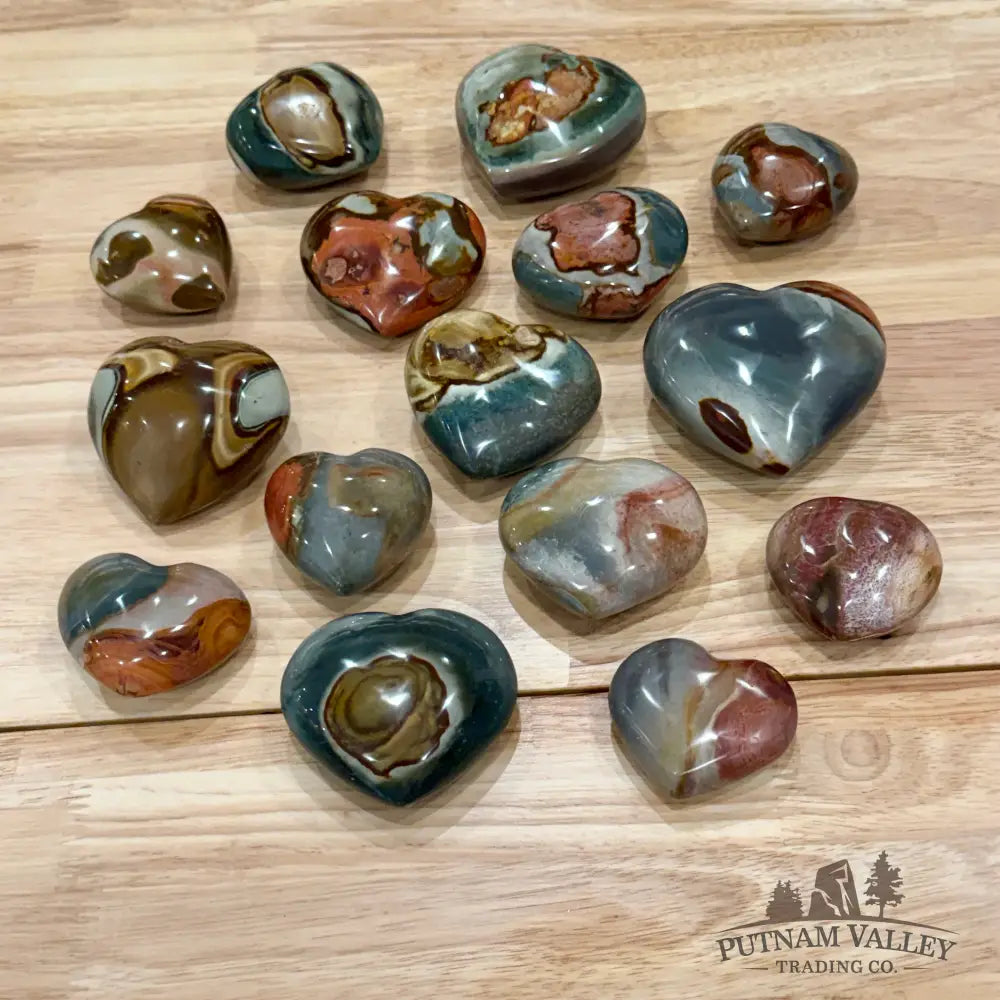 Polychrome Jasper Hearts | In Select Sizes - Heart