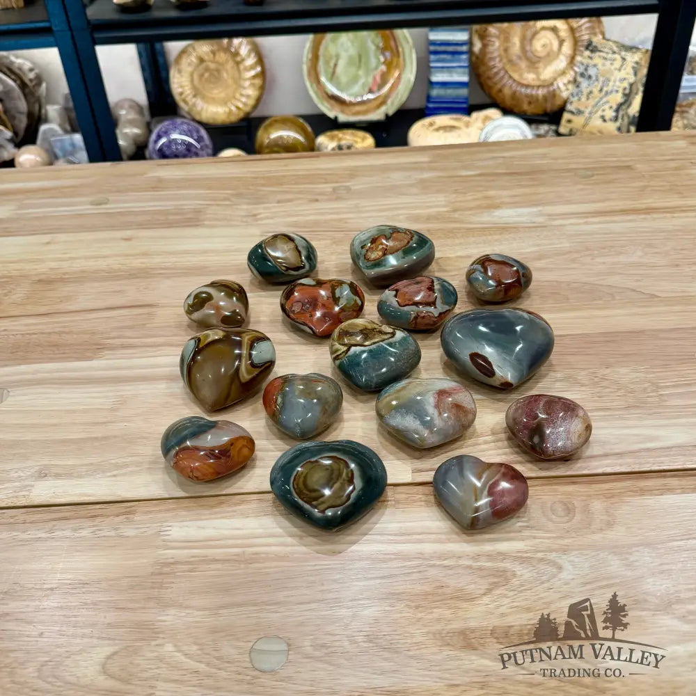 Polychrome Jasper Hearts | In Select Sizes - Heart