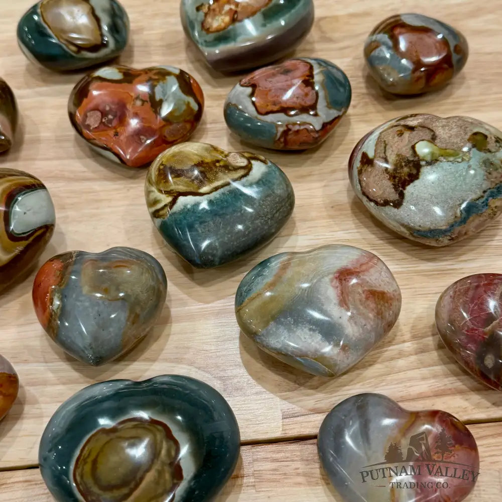 Polychrome Jasper Hearts | In Select Sizes - Heart