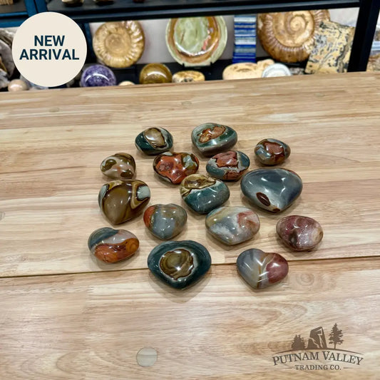 Polychrome Jasper Hearts | In Select Sizes - Heart