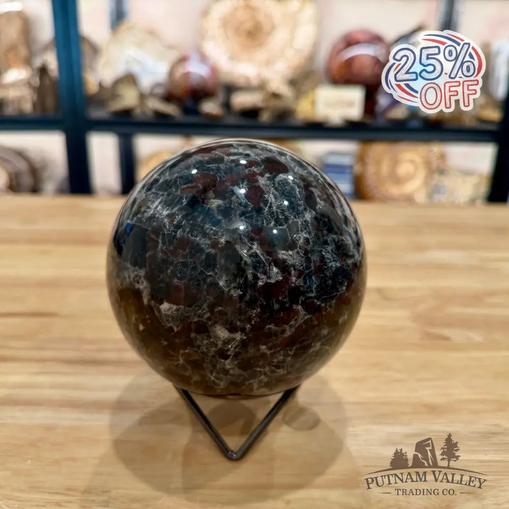 Rare Yooperlite + Hematite Sphere 4.63’’ - Sphere