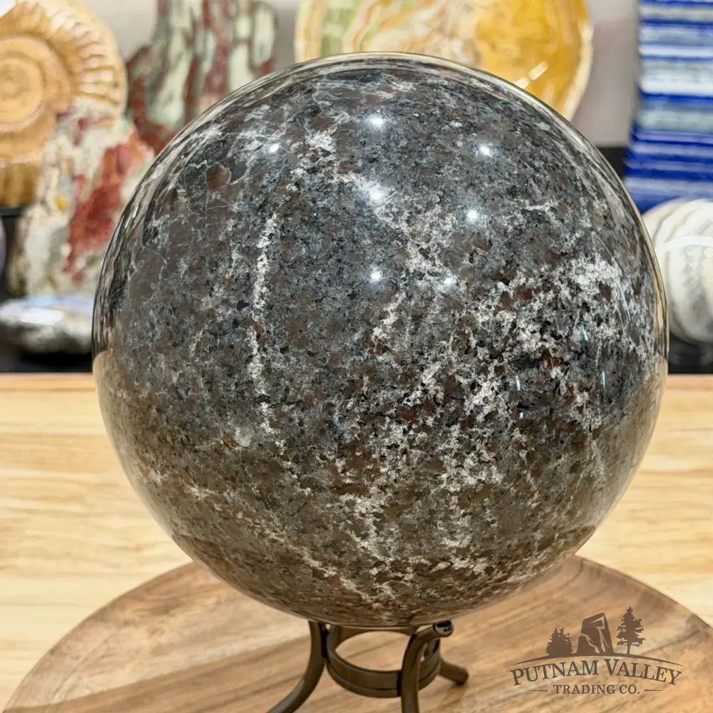 Rare Yooperlite + Hematite Sphere 6.99’’, UV Reactive Glow - Sphere