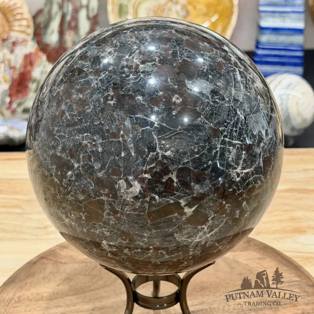 Rare Yooperlite + Hematite Sphere 6.99’’, UV Reactive Glow - Sphere
